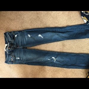 Dark-Wash Hollister Ripped Skinny Jeans